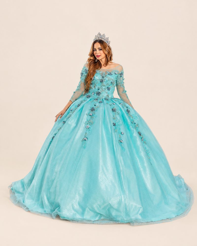 Vestido de XV Nora en color verde menta