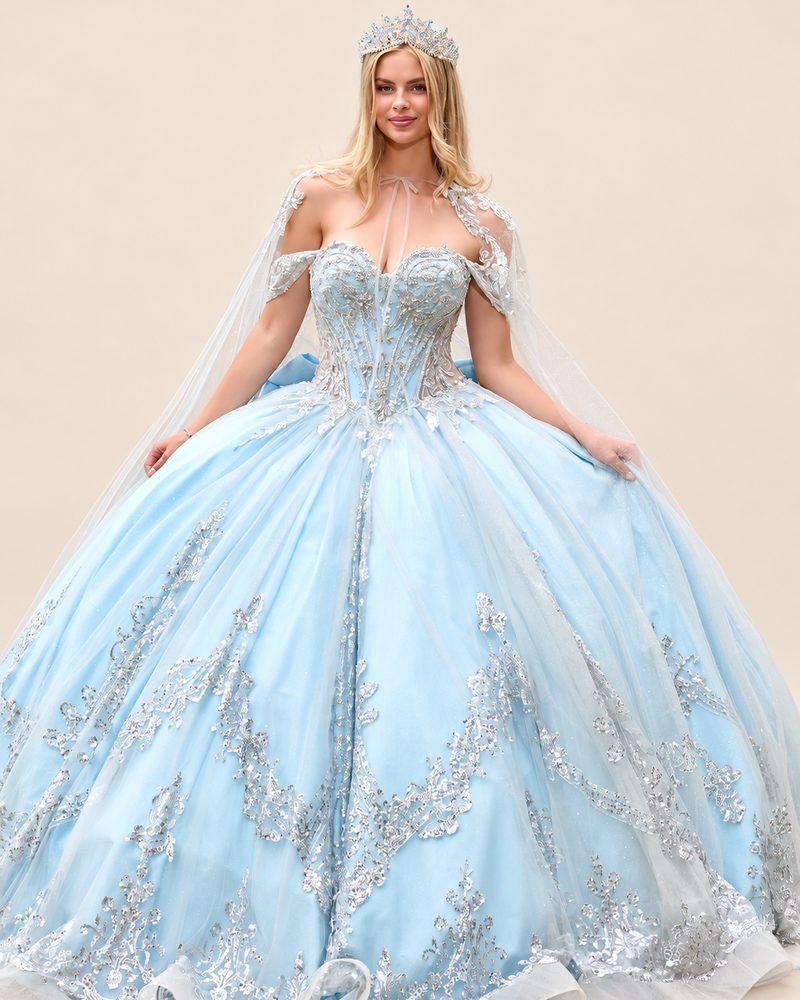Vestido de XV Octavia en color azul cielo