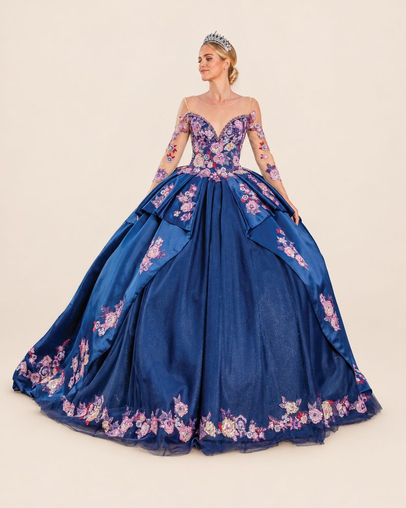 Vestido de XV Oli en color azul marino