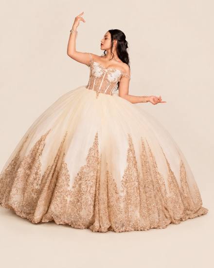 Vestido de XV Paola en color champagne