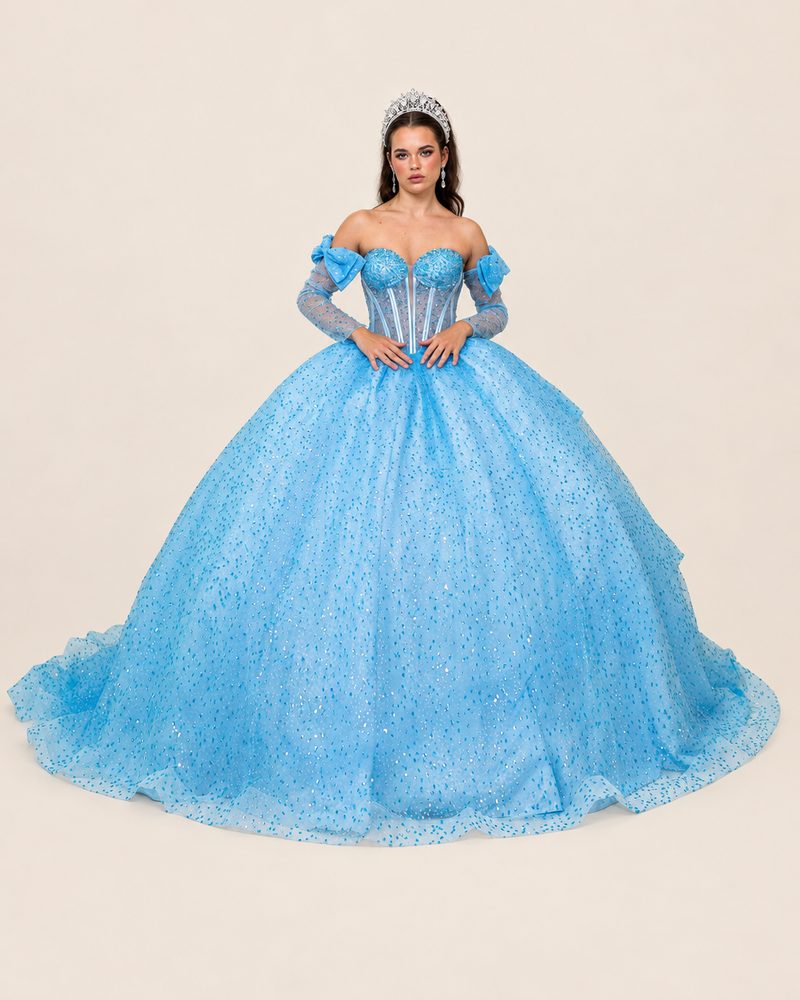 Vestido de XV Pía en color azul cielo