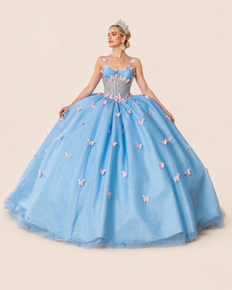 Vestido de XV Regi en color azul cielo