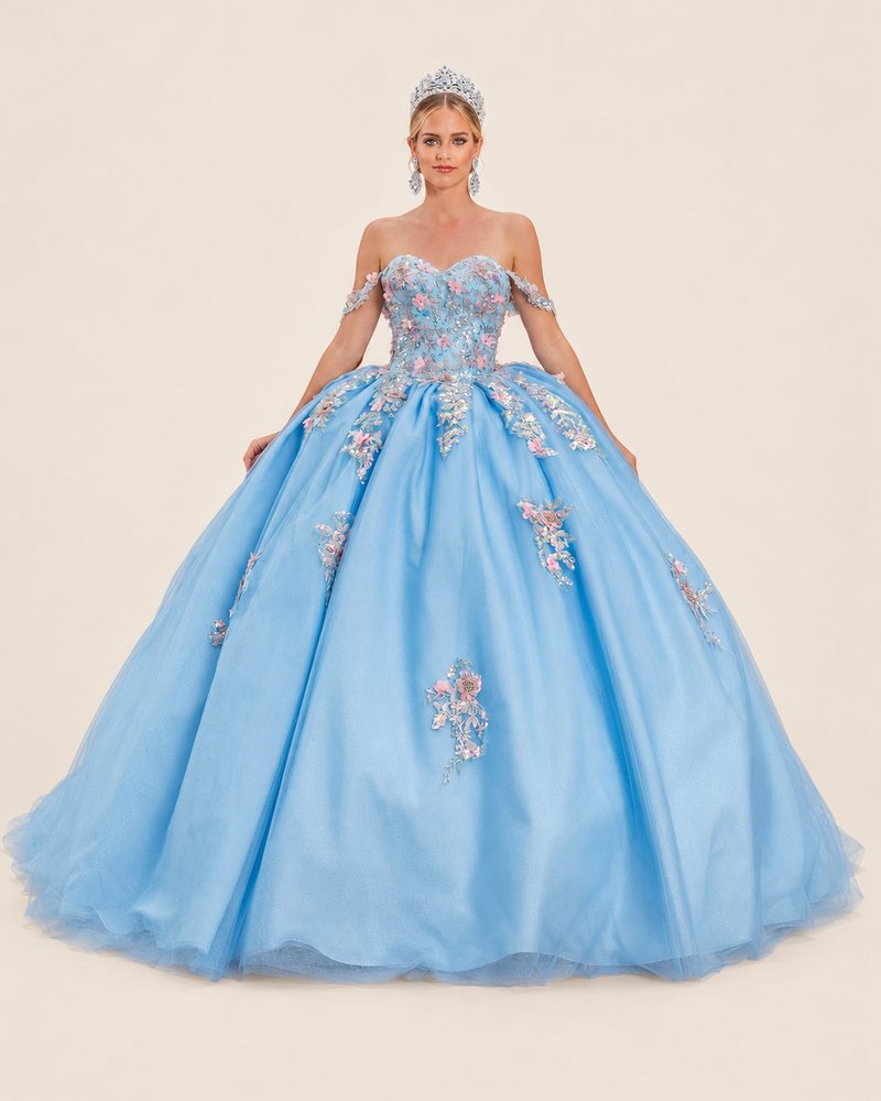 Vestido de XV Romi en color azul cielo