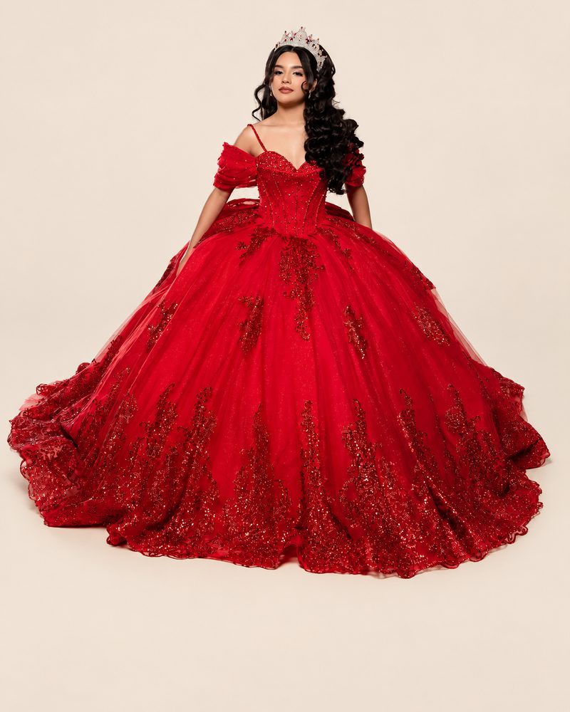 Vestido de XV Selena en color rojo