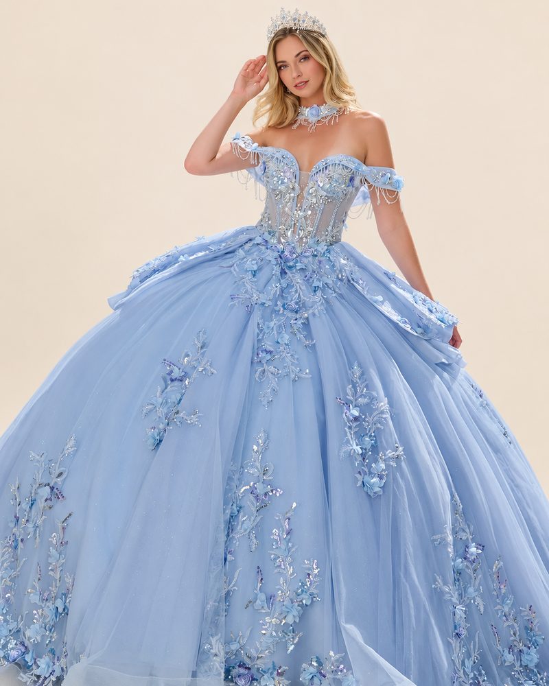 Vestido de XV Soledad en color azul cielo