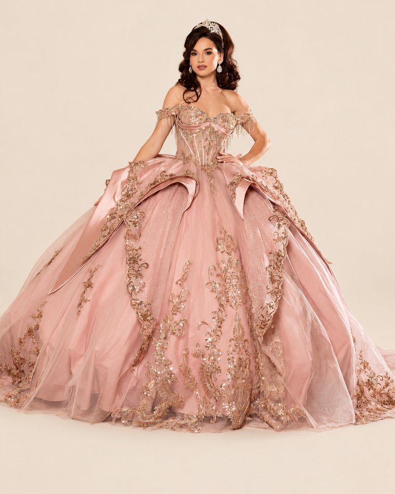 Vestido de XV Tatiana en color oro rosa