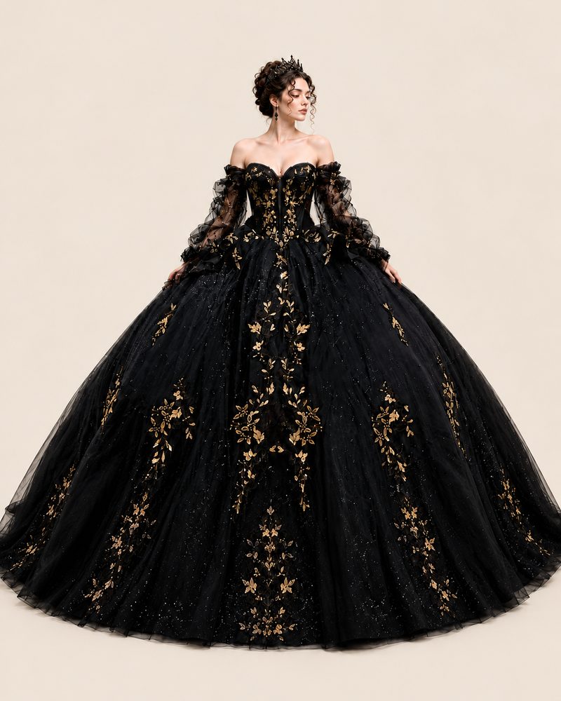Vestido de XV Thalía en color negro