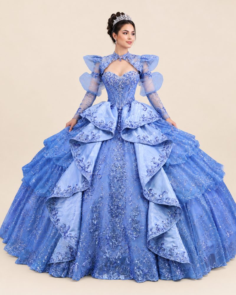 Vestido de XV Vale en color azul cielo