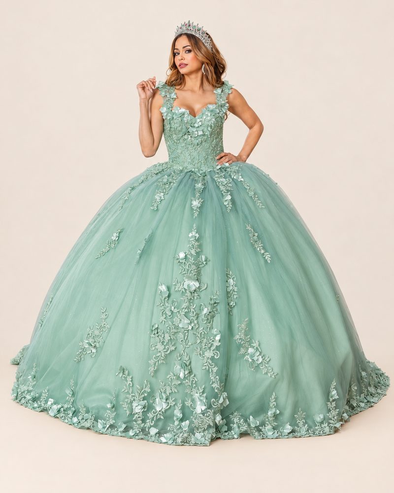 Vestido de XV Vane en color verde salvia