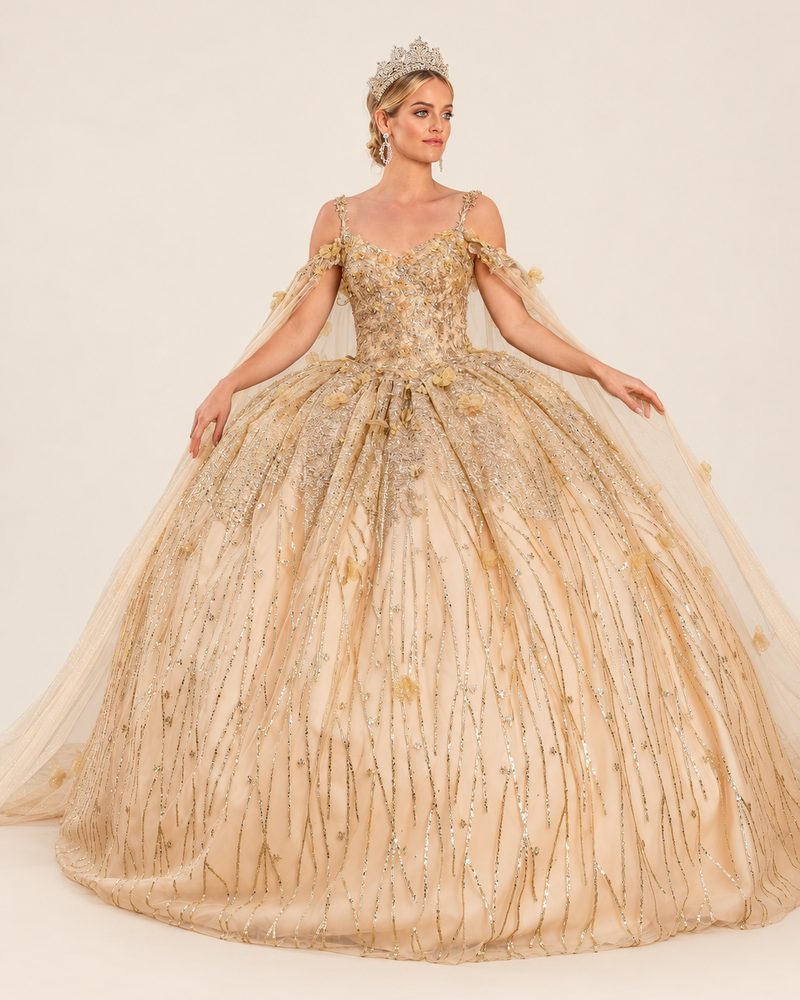 Vestido de XV Xime en color dorado