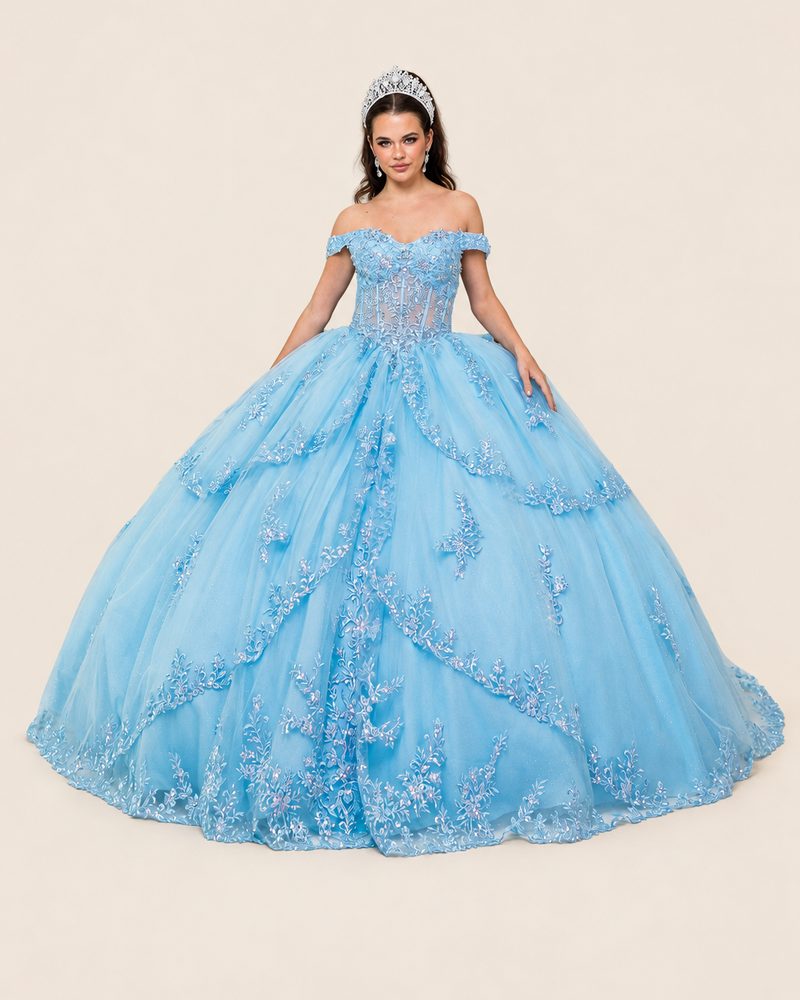 Vestido de XV Yanet en color azul cielo