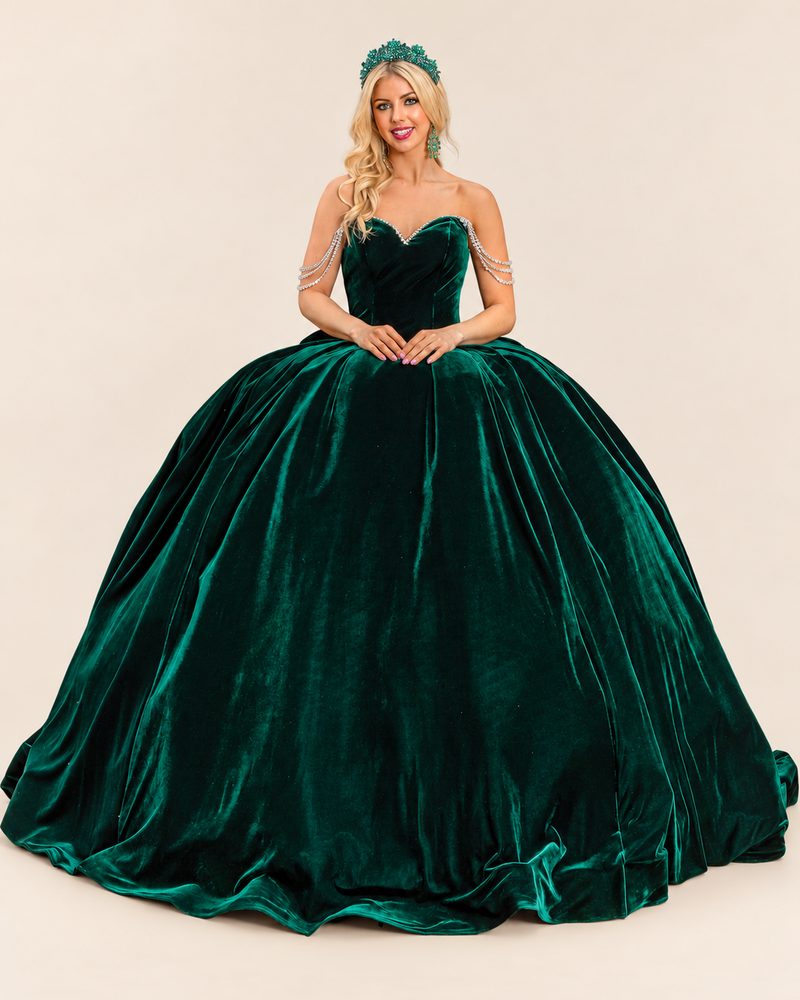 Vestido de XV Yuliana en color esmeralda