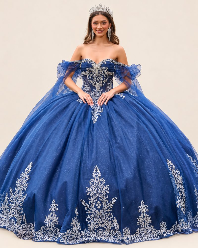 Vestido de XV Zaida en color azul marino
